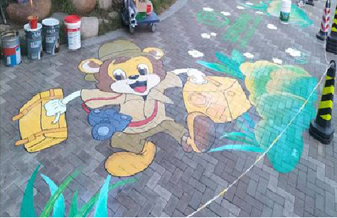 湘阴夏季画地面彩绘会遇到的问题