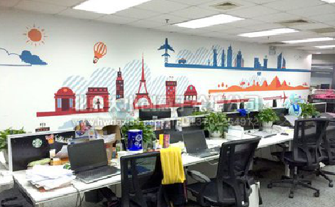 湘阴教你设计办公室墙绘的方法。