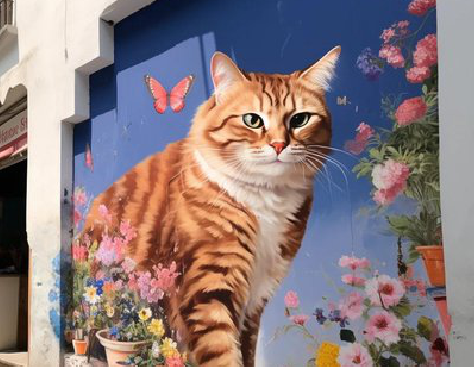 湘阴自己绘制有个性的手绘墙