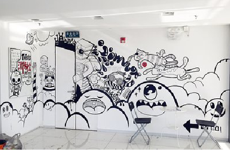 湘阴手绘墙并非传统涂鸦。